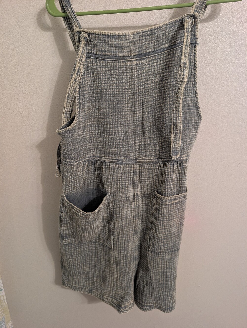 Zenana acid Wash Romper Dusty Blue Size Large